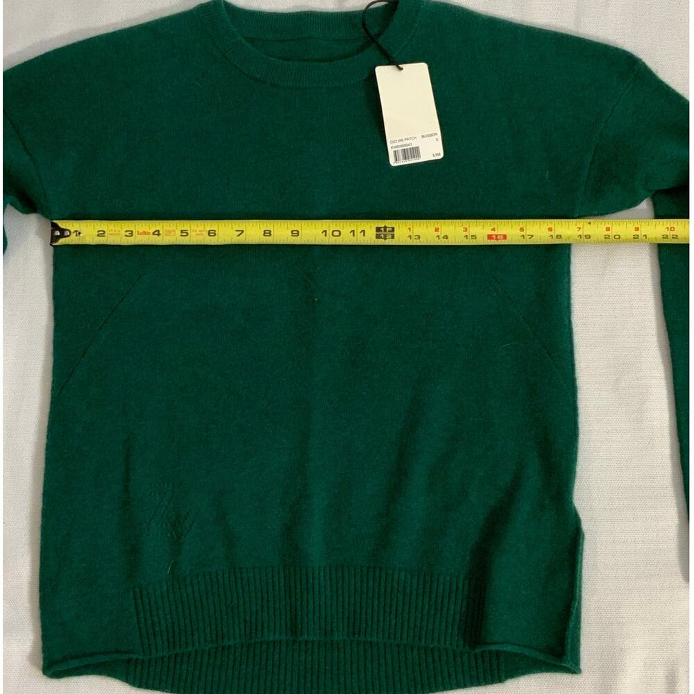 Zadig & Voltaire green crewneck cashmere sweater lightening bolts $368 NWT small - Picture 8 of 9